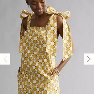 Anthropologie Yellow Shell Mini Dress